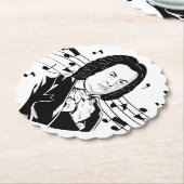 Johann Sebastian Bach Portrait / Büste mit Anmerku Untersetzer (angewinkelt)