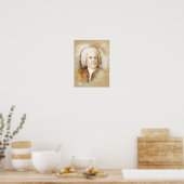 Johann Sebastian Bach Portrait im Aquarell Style Poster (Küche)