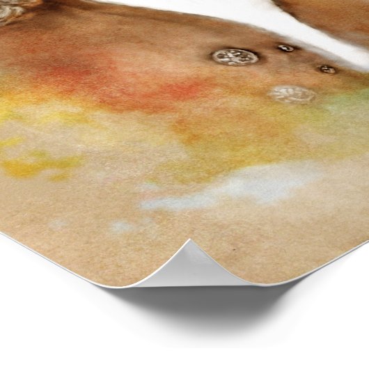 Johann Sebastian Bach Portrait im Aquarell Style Poster (Ecke)
