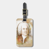 Johann Sebastian Bach Portrait in beige Gepäckanhänger (Vorderseite vertikal)