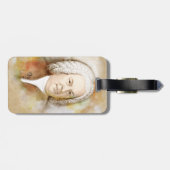 Johann Sebastian Bach Portrait in beige Gepäckanhänger (Rückseite horizontal)