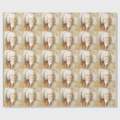 Johann Sebastian Bach Portrait in Beige Geschenkpapier (Flach)