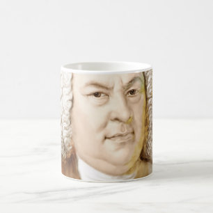 Johann Sebastian Bach Portrait in beige Kaffeetasse