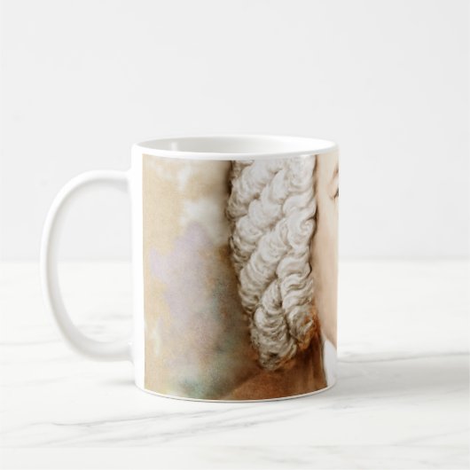 Johann Sebastian Bach Portrait in beige Kaffeetasse (Links)