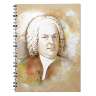 Johann Sebastian Bach Portrait in beige Notizblock