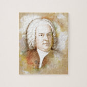 Johann Sebastian Bach Portrait in beige Puzzle (Vertikal)
