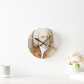 Johann Sebastian Bach Portrait in beige Runde Wanduhr (Zuhause)