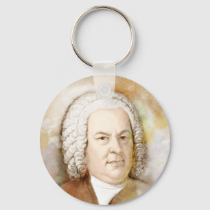 Johann Sebastian Bach Portrait in beige Schlüsselanhänger