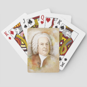 Johann Sebastian Bach Portrait in beige Spielkarten