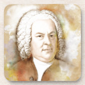 Johann Sebastian Bach Portrait in Beige Untersetzer (Vorderseite)