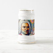 Johann Sebastian Bach: Portrait in einem modernen Bierglas (Mittel)