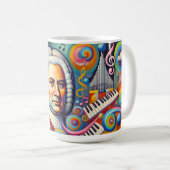 Johann Sebastian Bach: Portrait in einem modernen  Kaffeetasse (VorderseiteRechts)