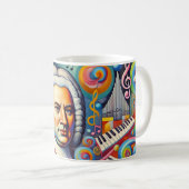 Johann Sebastian Bach: Portrait in einem modernen  Kaffeetasse (VorderseiteRechts)