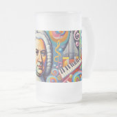 Johann Sebastian Bach: Portrait in einem modernen Mattglas Bierglas (VorderseiteRechts)