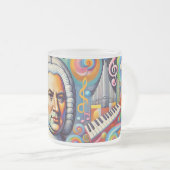 Johann Sebastian Bach: Portrait in einem modernen  Mattglastasse (VorderseiteRechts)