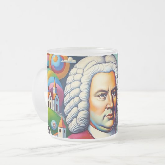 Johann Sebastian Bach: Portrait in einem modernen Mattglastasse (Vorderseite Links)