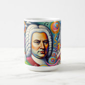 Johann Sebastian Bach: Portrait in einem modernen  Verwandlungstasse (Zentrum)