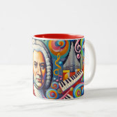 Johann Sebastian Bach: Portrait in einem modernen Zweifarbige Tasse (VorderseiteRechts)