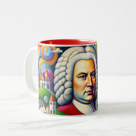Johann Sebastian Bach: Portrait in einem modernen Zweifarbige Tasse