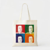 Johann Sebastian Bach Portrait in vier Farben Tragetasche (Vorne)