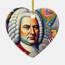 Johann Sebastian Bach Portrait Keramik Ornament