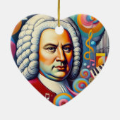 Johann Sebastian Bach Portrait Keramik Ornament (Hinten)