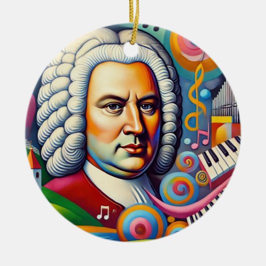 Johann Sebastian Bach Portrait Keramik Ornament (Vorne)