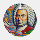 Johann Sebastian Bach Portrait Ornament Aus Glas (Rückseite)
