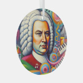 Johann Sebastian Bach Portrait Ornament Aus Glas (Vorderseite Rechts)