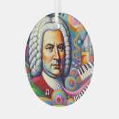 Johann Sebastian Bach Portrait Ornament Aus Glas (Vorderseite links)