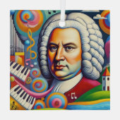 Johann Sebastian Bach Portrait Ornament Aus Glas (Rückseite)