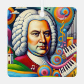 Johann Sebastian Bach Portrait Ornament Aus Metall (Rückseite)