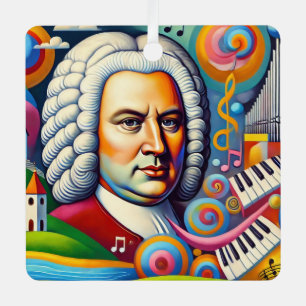 Johann Sebastian Bach Portrait Ornament Aus Metall