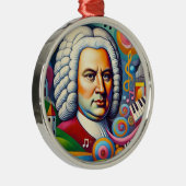 Johann Sebastian Bach Portrait Ornament Aus Metall (Rechts)