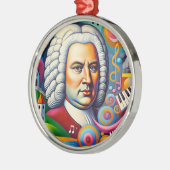 Johann Sebastian Bach Portrait Ornament Aus Metall (Links)