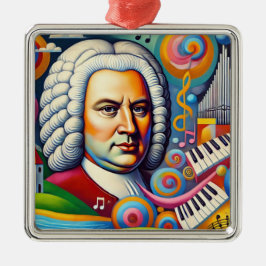 Johann Sebastian Bach Portrait Ornament Aus Metall