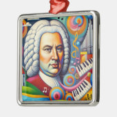 Johann Sebastian Bach Portrait Ornament Aus Metall (Links)