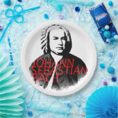Johann Sebastian Bach Portrait und rote Briefe Pappteller (Party)