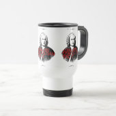 Johann Sebastian Bach Portrait und rote Briefe Reisebecher (VorderseiteRechts)