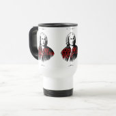 Johann Sebastian Bach Portrait und rote Briefe Reisebecher (Vorderseite Links)