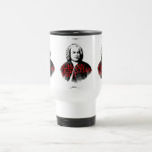 Johann Sebastian Bach Portrait und rote Briefe Reisebecher (Mittel)
