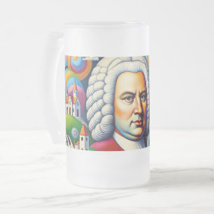 Johann Sebastian Bach: Porträt in einer modernen M Mattglas Bierglas