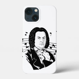 Johann Sebastian Bach Porträt und Büste mit Noten Case-Mate iPhone Hülle