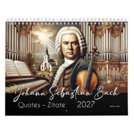 Johann Sebastian Bach Quotes and Portraits 2026 Kalender