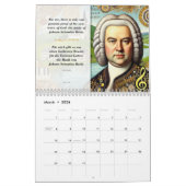 Johann Sebastian Bach Quotes and Portraits 2026 Kalender (Mär 2026)