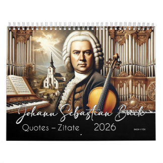 Johann Sebastian Bach Quotes and Portraits 2026 Kalender