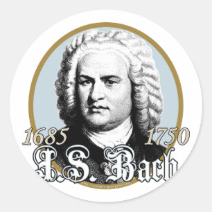 Johann Sebastian Bach Runder Aufkleber