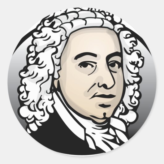 Johann Sebastian Bach Runder Aufkleber (Vorderseite)