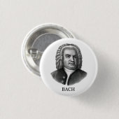 Johann Sebastian Bach, schwarz Button (Vorne & Hinten)