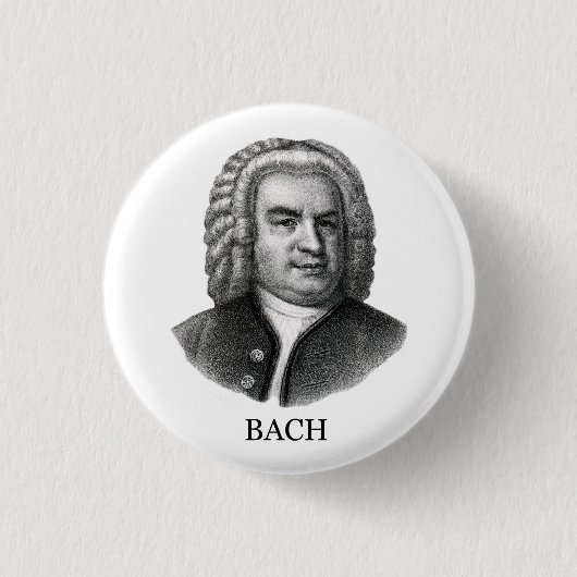 Johann Sebastian Bach, schwarz Button (Vorderseite)